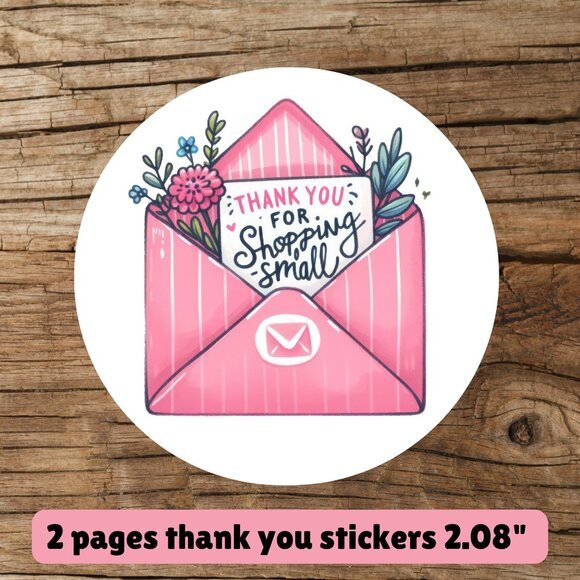 Other - 2 pages thank you stickers size 2.08”